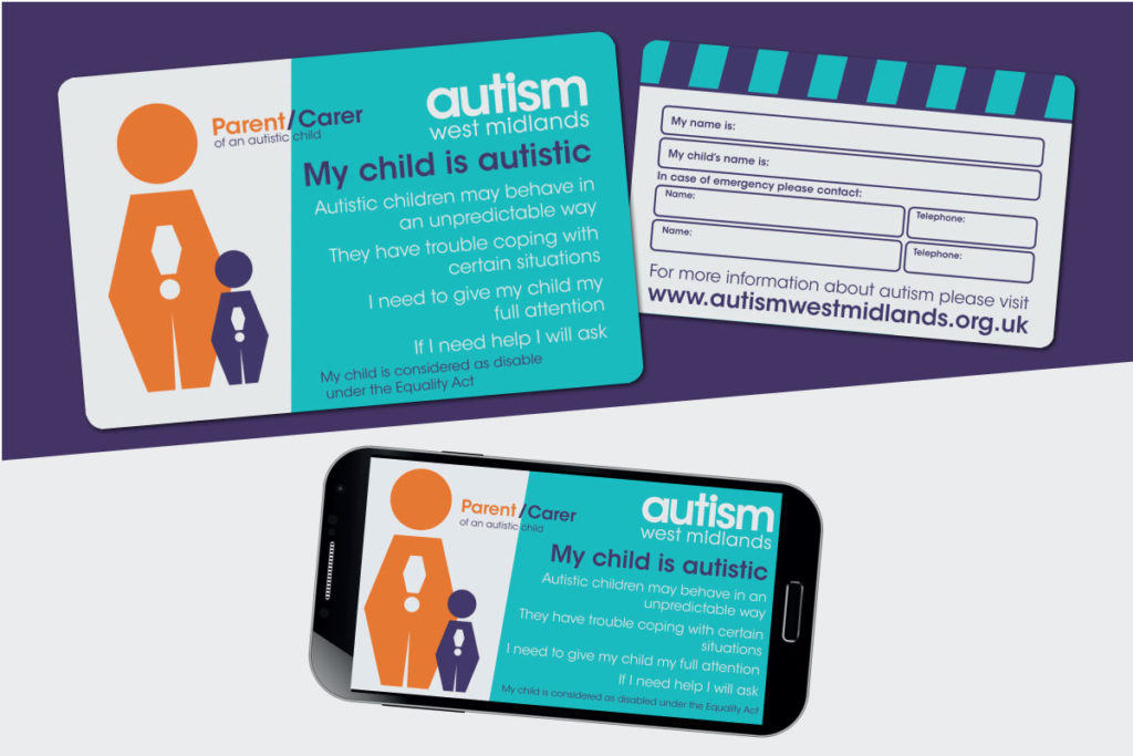 Image of the front and back side of the Parents Alert Card and the phone version